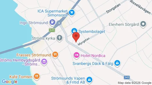 Lägenheter att hyra i Strömsund - kort over placeringen