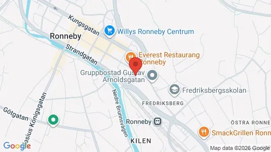 Lägenheter att hyra i Ronneby - kort over placeringen