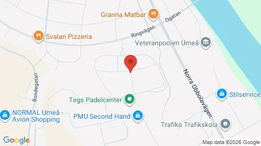 Lägenheter till salu i Umeå - kort over placeringen