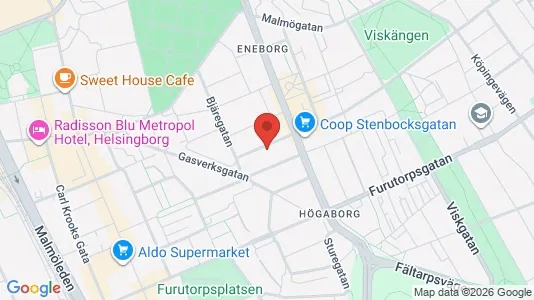 Lägenheter att hyra i Helsingborg - kort over placeringen