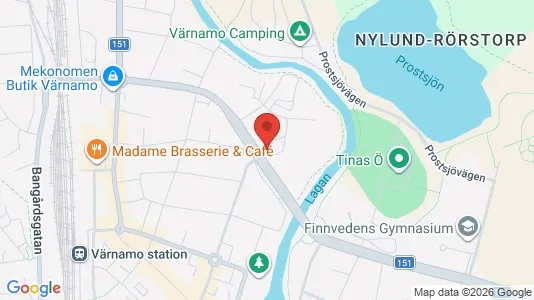 Lägenheter att hyra i Värnamo - kort over placeringen