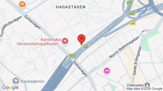 Lägenheter att hyra i Solna - kort over placeringen