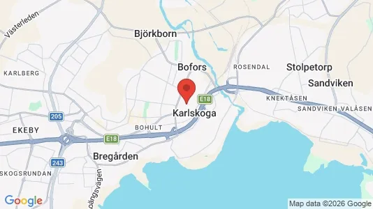 Lägenheter att hyra i Karlskoga - kort over placeringen