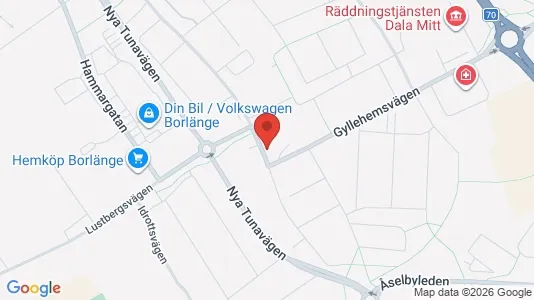 Bostadsrätter till salu i Borlänge - kort over placeringen