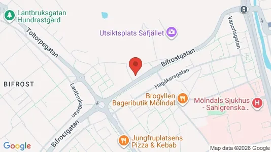 Lägenheter till salu i Mölndal - kort over placeringen