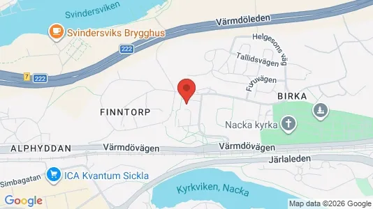 Bostadsrätter till salu i Nacka - kort over placeringen