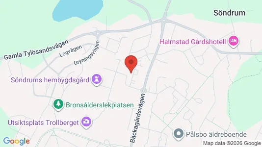 Lägenheter till salu i Halmstad - kort over placeringen