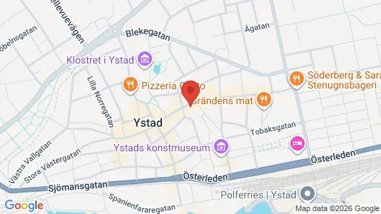 Lägenheter att hyra i Ystad - kort over placeringen