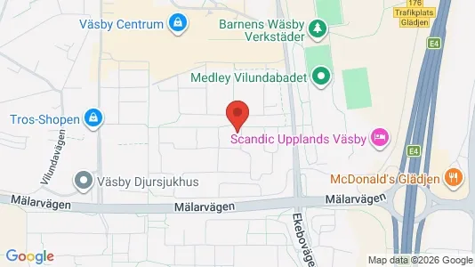 Bostadsrätter till salu i Upplands Väsby - kort over placeringen