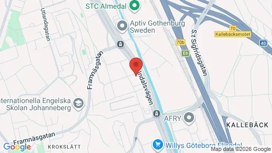 Bostadsrätter till salu i Johanneberg - kort over placeringen