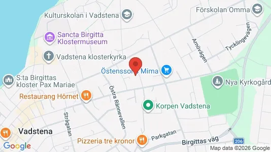 Lägenheter att hyra i Vadstena - kort over placeringen