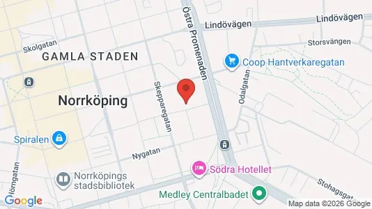 Lägenheter att hyra i Norrköping - kort over placeringen