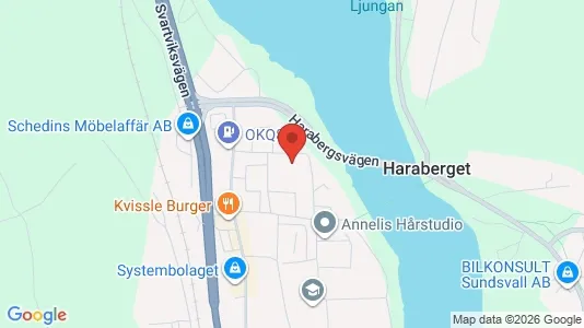 Lägenheter att hyra i Sundsvall - kort over placeringen