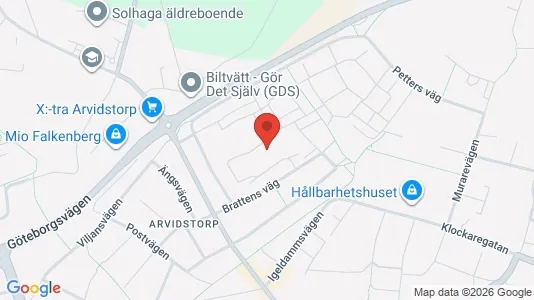 Bostadsrätter till salu i Falkenberg - kort over placeringen