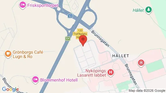 Bostadsrätter till salu i Nyköping - kort over placeringen