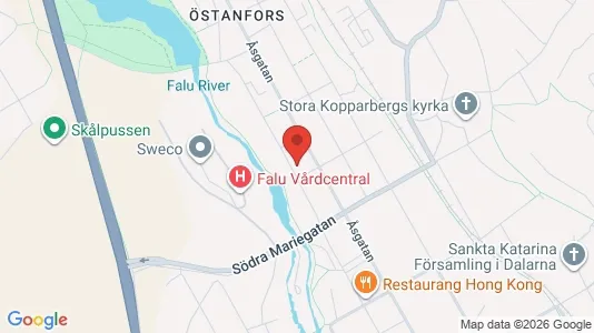 Bostadsrätter till salu i Falun - kort over placeringen
