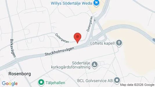 Bostadsrätter till salu i Södertälje - kort over placeringen