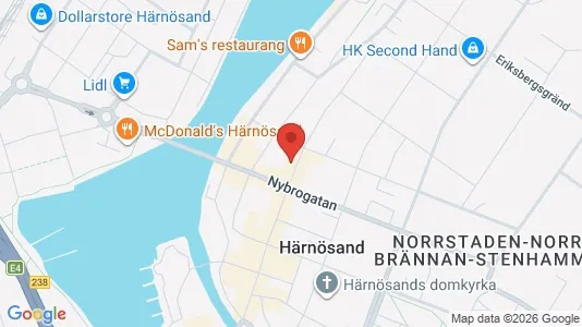 Lägenheter att hyra i Härnösand - kort over placeringen