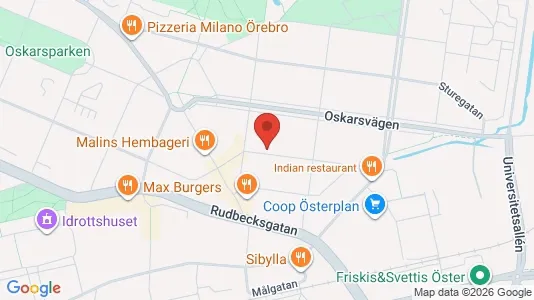 Lägenheter att hyra i Örebro - kort over placeringen