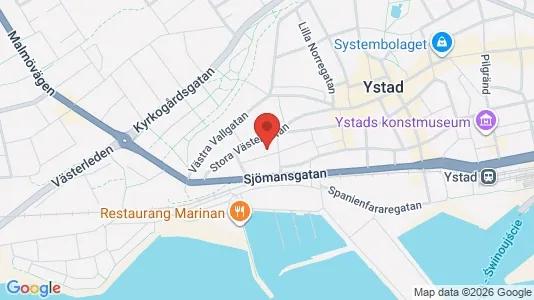 Lägenheter att hyra i Ystad - kort over placeringen