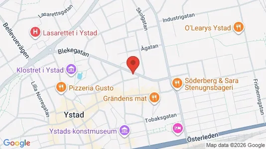 Lägenheter att hyra i Ystad - kort over placeringen