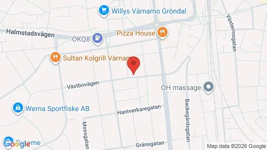 Lägenheter att hyra i Värnamo - kort over placeringen