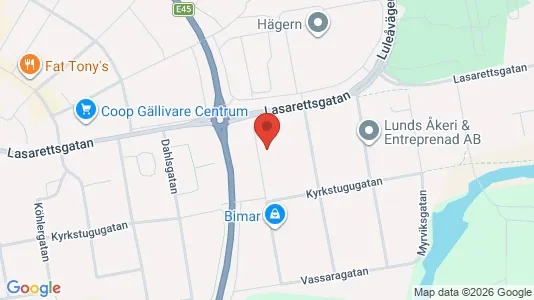 Bostadsrätter till salu i Gällivare - kort over placeringen