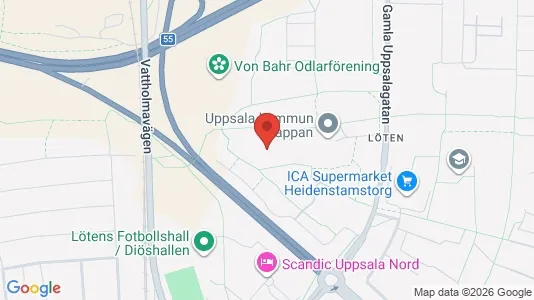 Bostadsrätter till salu i Uppsala - kort over placeringen