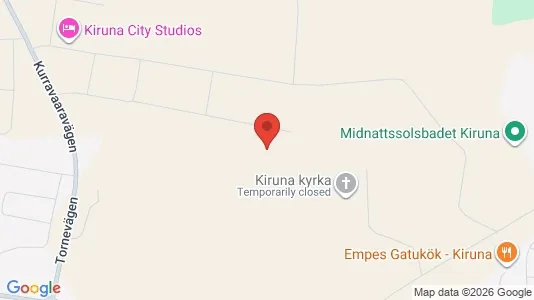 Lägenheter att hyra i Kiruna - kort over placeringen