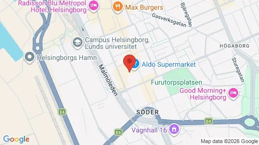 Lägenheter att hyra i Helsingborg - kort over placeringen