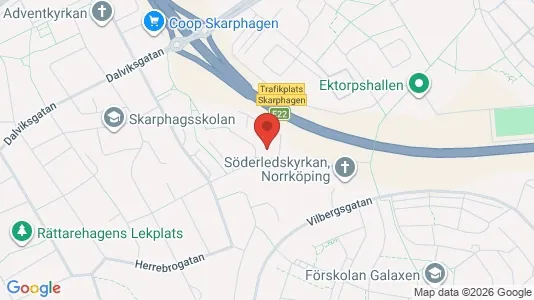 Bostadsrätter till salu i Norrköping - kort over placeringen