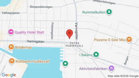 Lägenheter att hyra i Hudiksvall - kort over placeringen