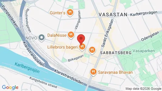 Lägenheter till salu i Vasastan - kort over placeringen