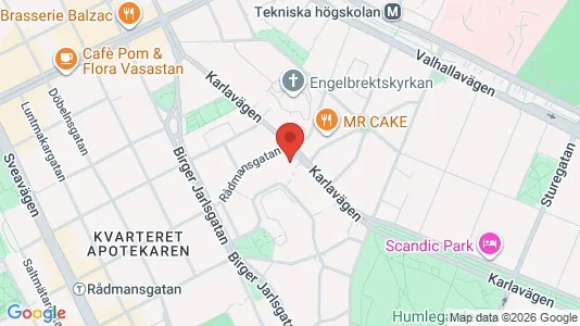 Lägenheter till salu i Östermalm - kort over placeringen