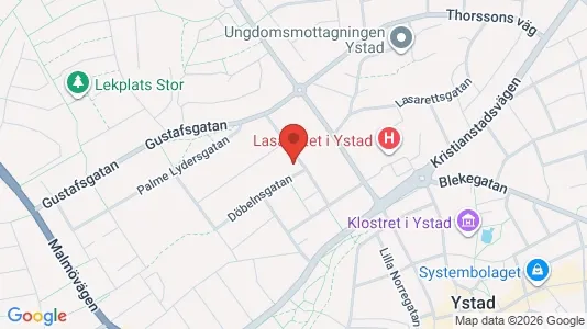 Lägenheter att hyra i Ystad - kort over placeringen