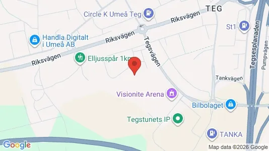 Lägenheter att hyra i Umeå - kort over placeringen