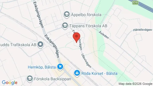 Bostadsrätter till salu i Håbo - kort over placeringen