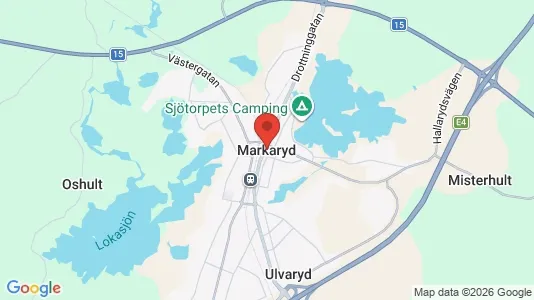 Hus till salu i Markaryd - kort over placeringen