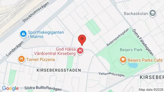Bostadsrätter till salu i Kirseberg - kort over placeringen