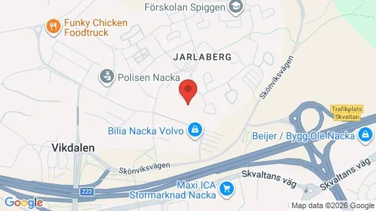 Bostadsrätter till salu i Nacka - kort over placeringen