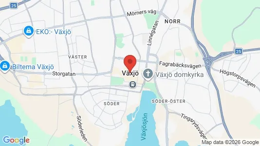 Lägenheter till salu i Växjö - kort over placeringen