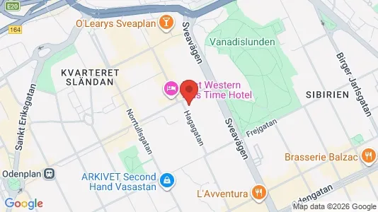 Lägenheter till salu i Vasastan - kort over placeringen