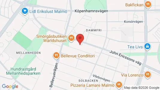 Lägenheter att hyra i Malmö Centrum - kort over placeringen