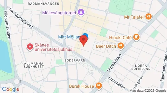 Lägenheter att hyra i Malmö Centrum - kort over placeringen