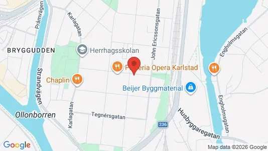 Lägenheter att hyra i Karlstad - kort over placeringen
