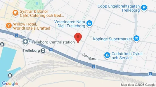 Lägenheter att hyra i Trelleborg - kort over placeringen