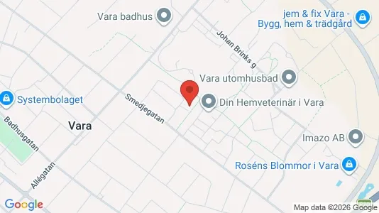 Lägenheter att hyra i Vara - kort over placeringen