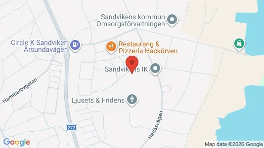 Bostadsrätter till salu i Sandviken - kort over placeringen