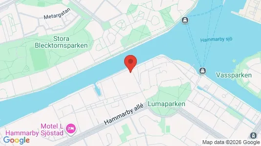 Lägenheter till salu i Hammarbyhamnen - kort over placeringen