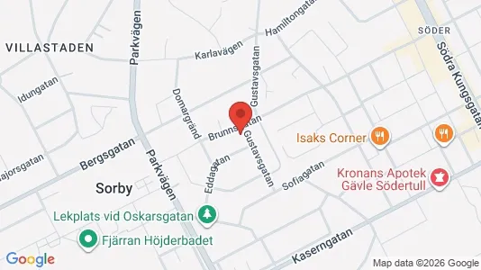 Lägenheter att hyra i Gävle - kort over placeringen
